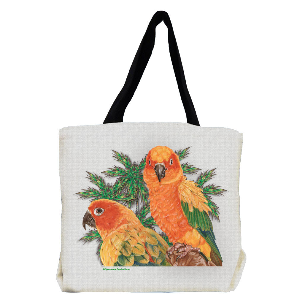 Sun Conure Parrot with Fauna Tote Bag - Pipsqueakproductions