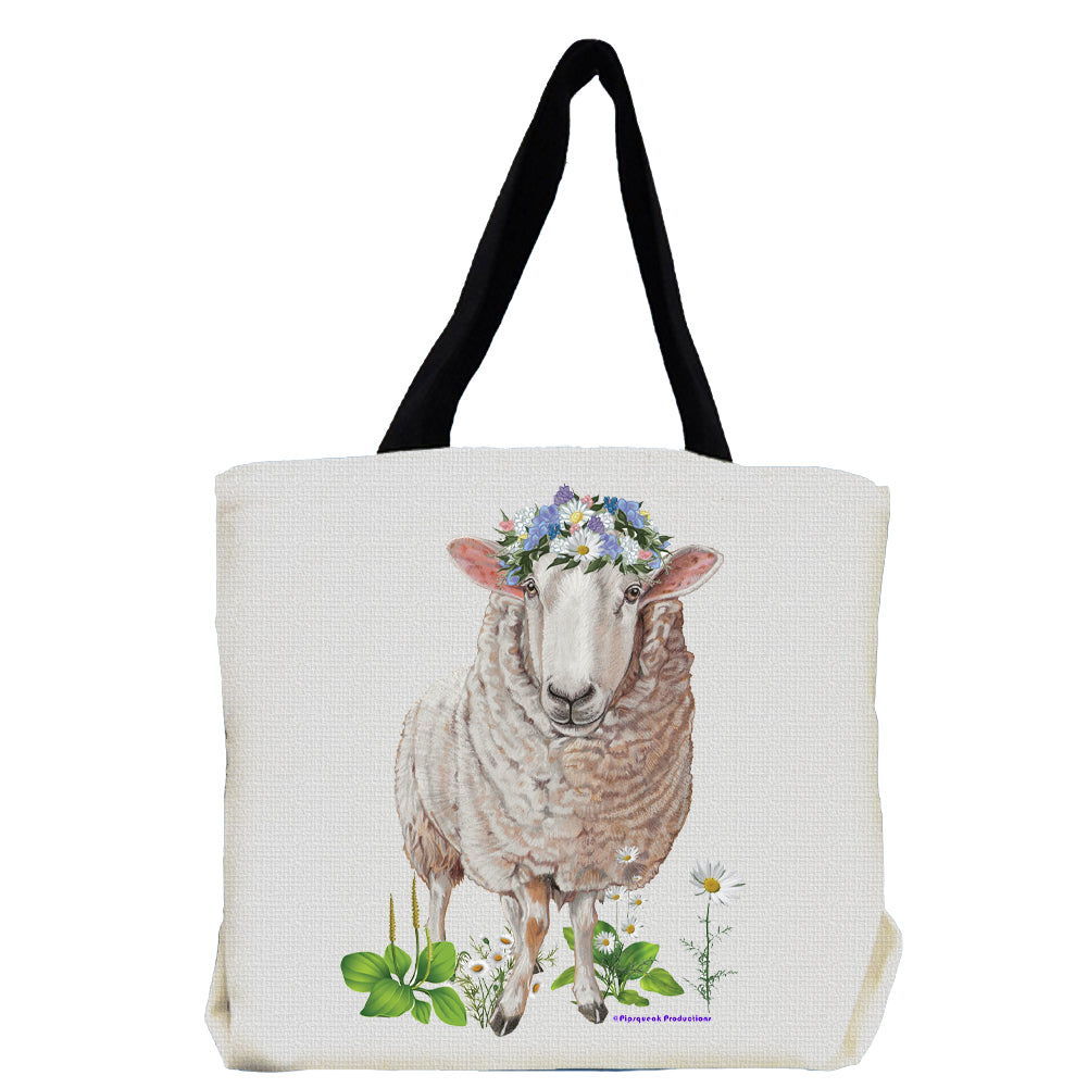 Cheviot Sheep Floral Tote Bag - Pipsqueakproductions