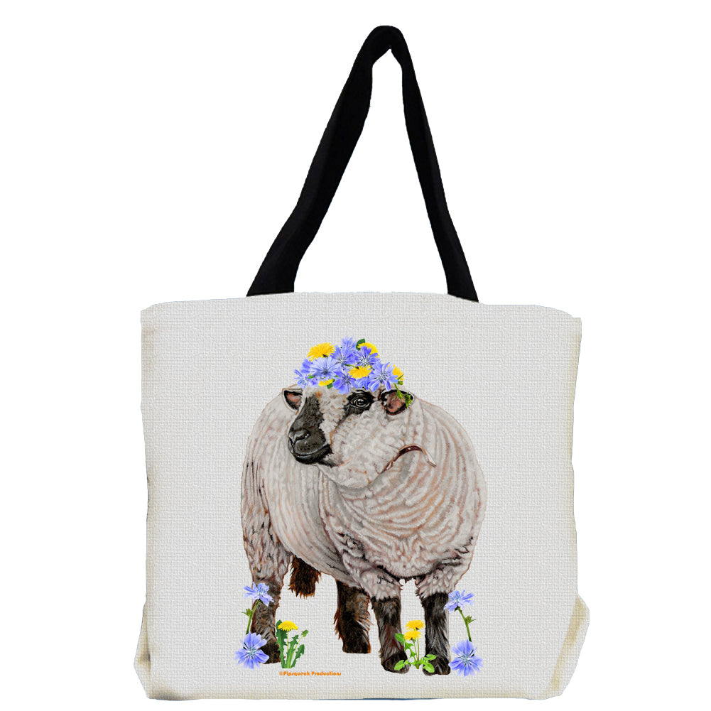 Hampshire Sheep Floral Tote Bag - Pipsqueakproductions