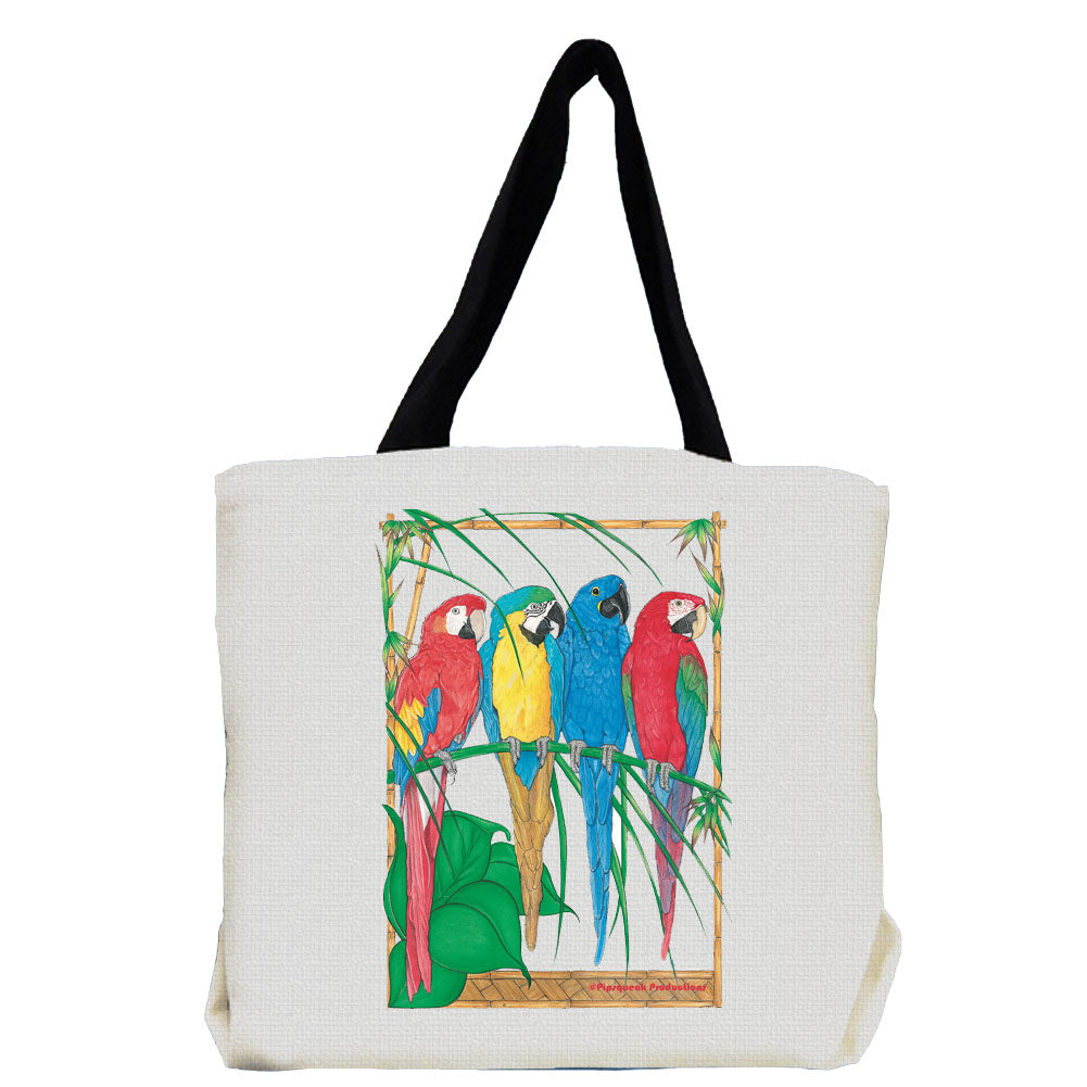 Macaw Parrot with Fauna Tote Bag - Pipsqueakproductions