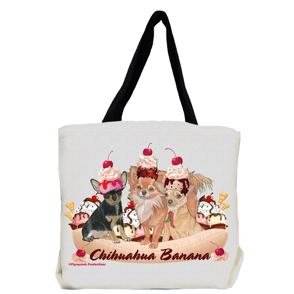 Chihuahua Banana Split Tote Bag - Pipsqueakproductions