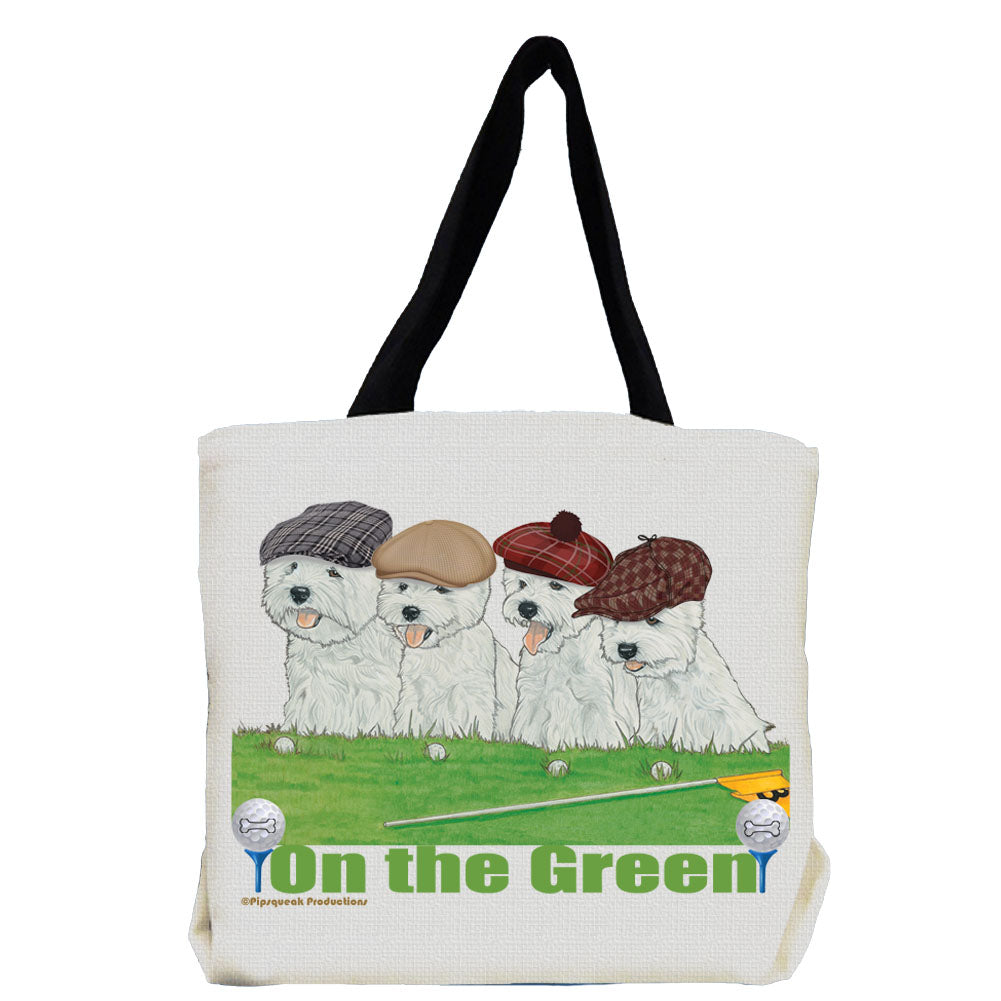 West Highland Terrier Westie Dog On the Green Tote Bag - Pipsqueakproductions