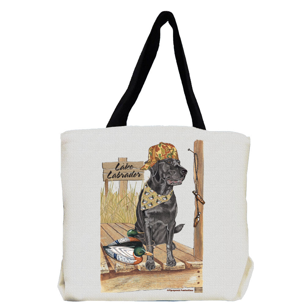 Labrador Retriever Black Lab Sporting Duck Dog Tote Bag - Pipsqueakproductions
