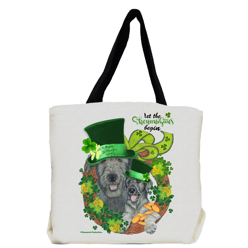Irish Wolfhound Saint Patrick's Day Tote Bag - Pipsqueakproductions