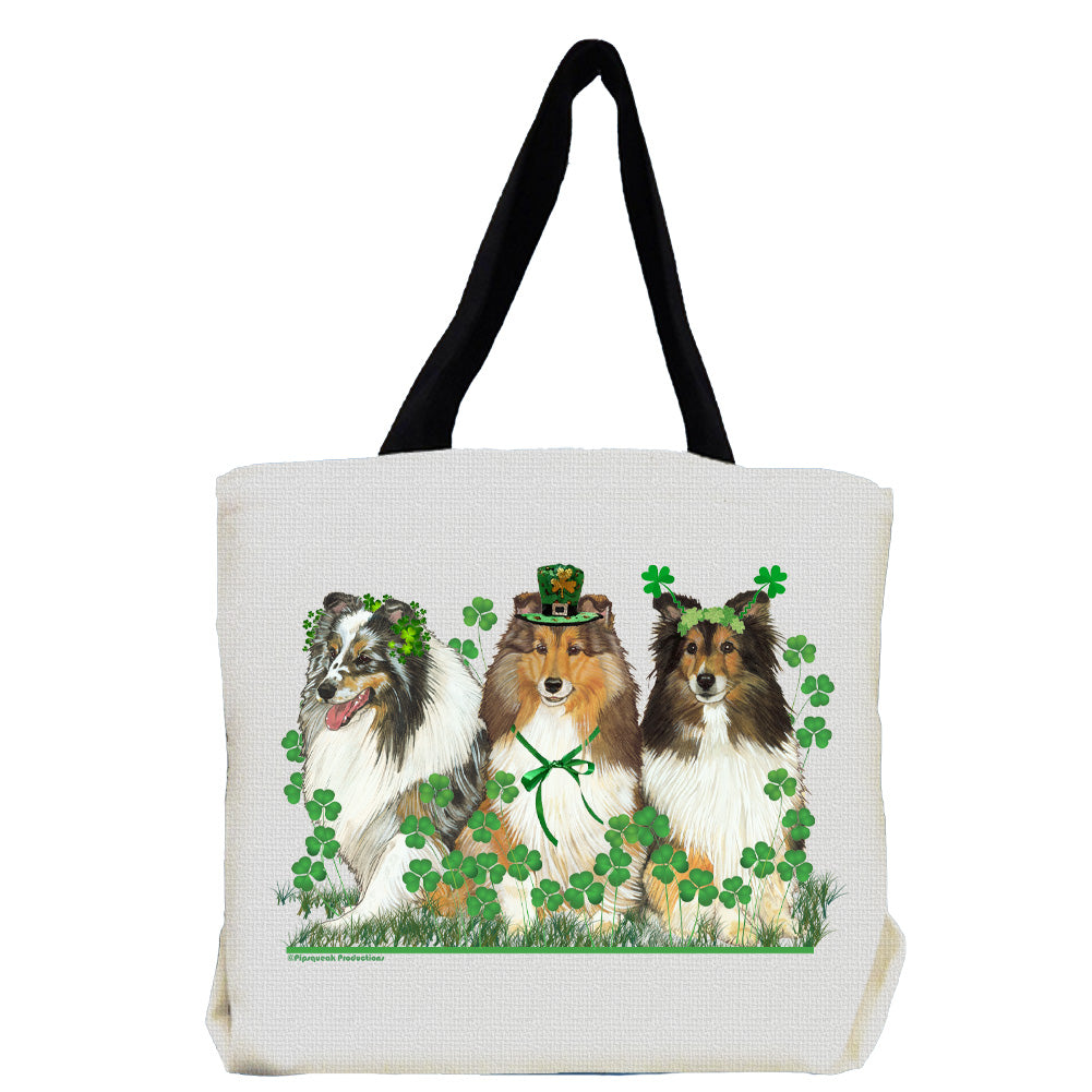 Shetland Sheepdog Saint Patrick's Day Tote Bag - Pipsqueakproductions