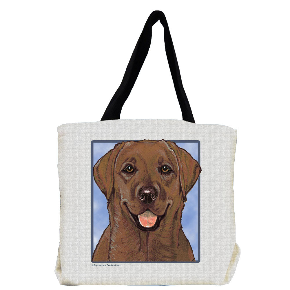 Labrador Retriever Portrait Tote Bag, Chocolate Lab Gift - Pipsqueakproductions