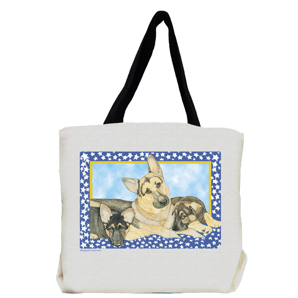 German Shepherd and Pups Tote Bag, German Shepherd Gift - Pipsqueakproductions