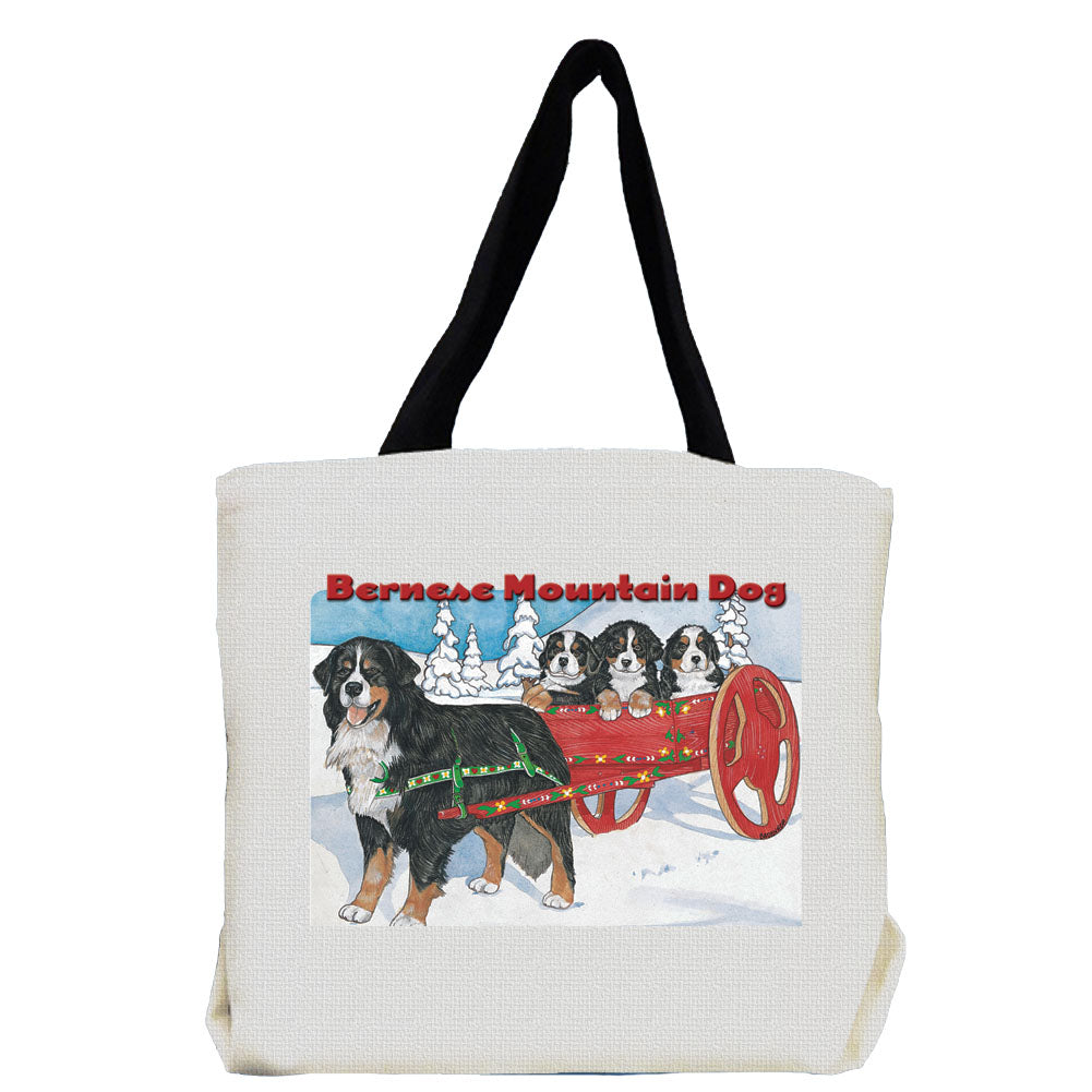 Bernese Mountain Dog and Pups Tote Bag, Bernese Gift
