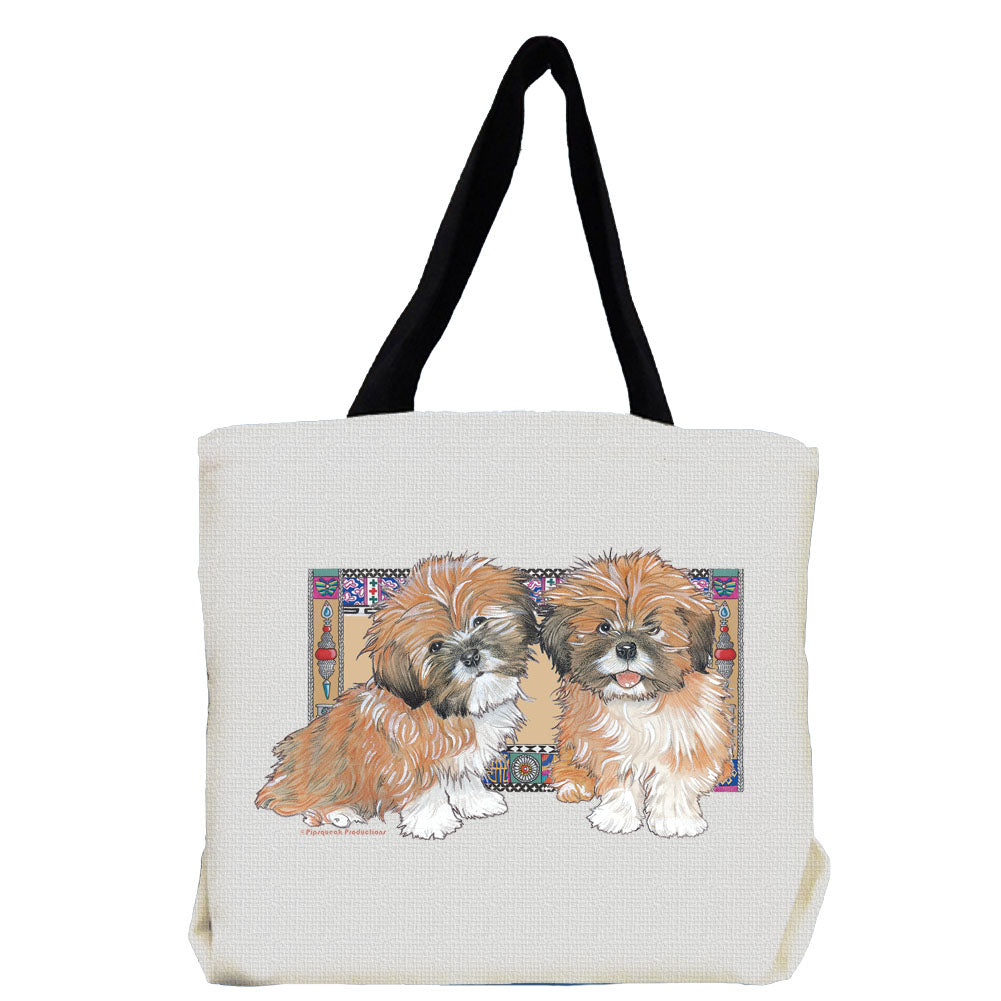 Lhasa Apso and Pups Tote Bag, Lhasa Apso Gift - Pipsqueakproductions
