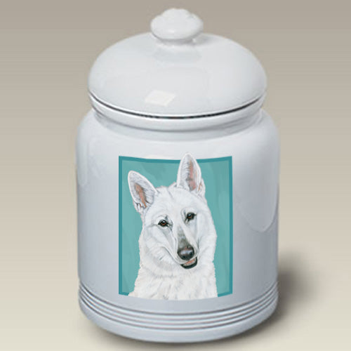 White Shepherd Treat Jar - Pipsqueakproductions