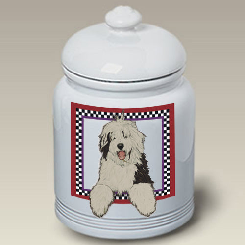 Old English Sheepdog Treat Jar - Pipsqueakproductions
