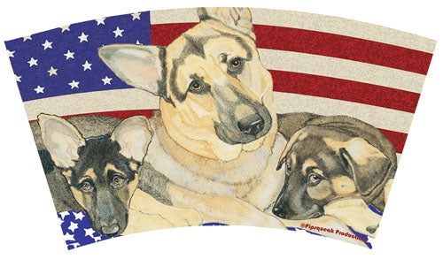 German Shepherd Patriotic Tumbler with Straw, Double Wall, 16 Ounces Acrylic Tumbler, BPA-Free - Pipsqueakproductions