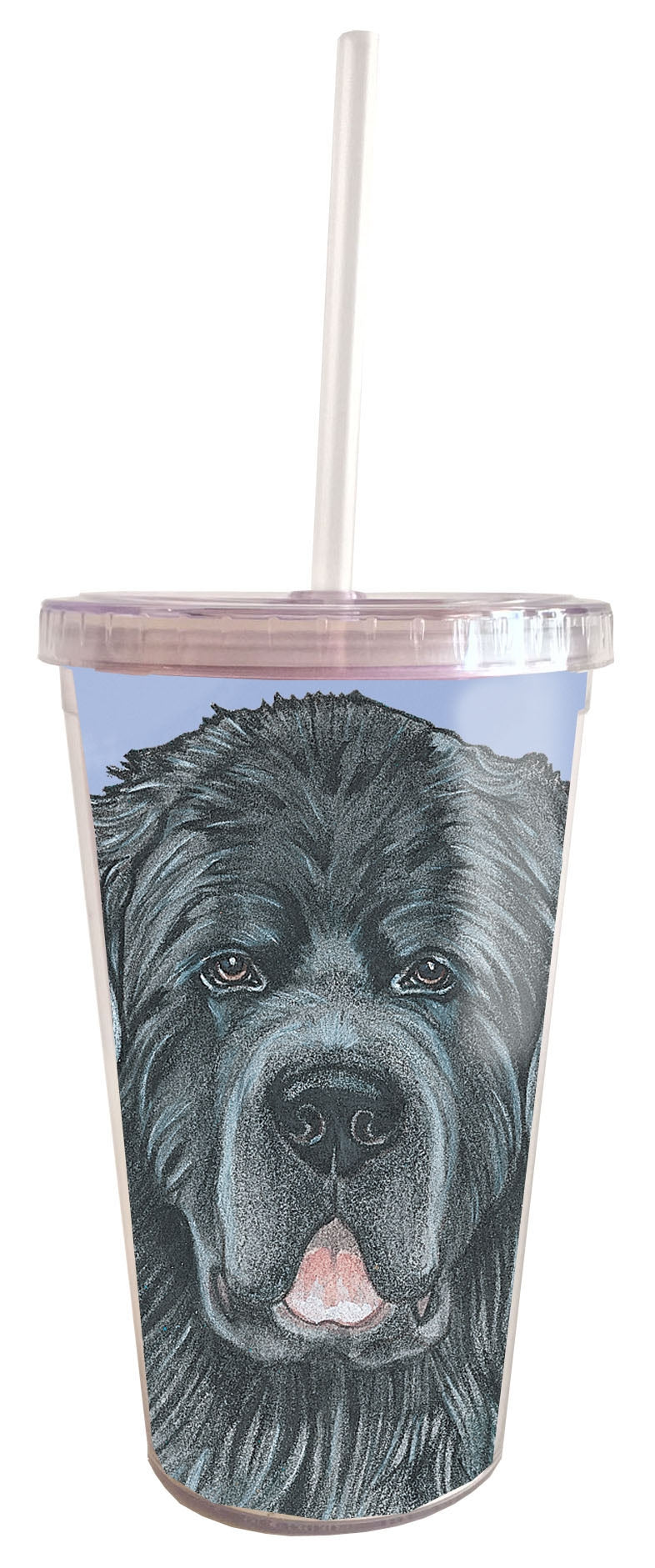 Newfoundland Tumbler with Straw, Double Wall, 16 Ounces Acrylic Tumbler, BPA-Free - Pipsqueakproductions