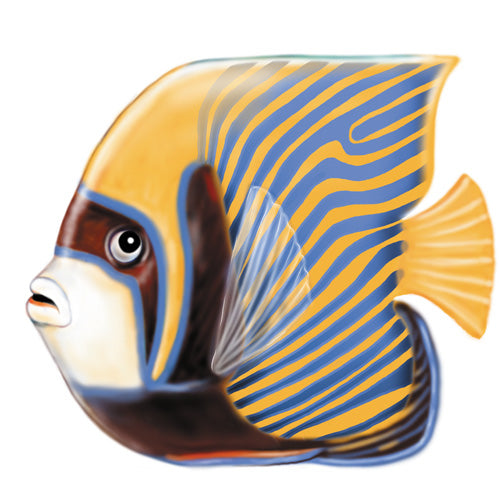 Emperor Angelfish Magnet Wooden - Pipsqueakproductions