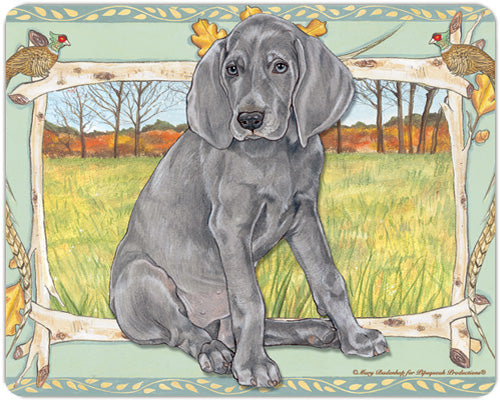 Weimaraner Cutting Board Tempered Glass, Pet Placemat, 11.5 “ x 15.5” - Pipsqueakproductions