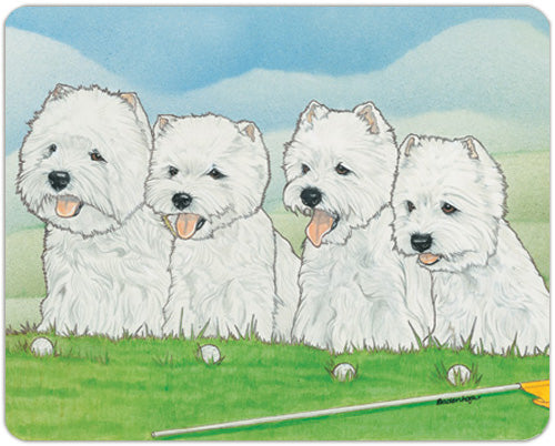 West Highland Terrier Cutting Board Tempered Glass, Pet Placemat, 11.5 “ x 15.5” - Pipsqueakproductions