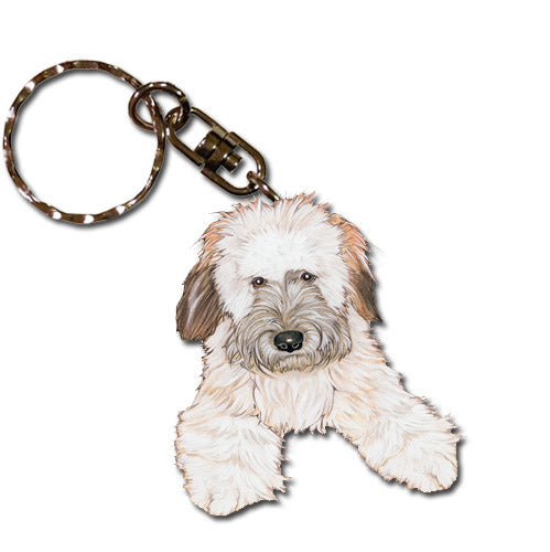 Wheaten Terrier Keychain Wooden - Pipsqueakproductions