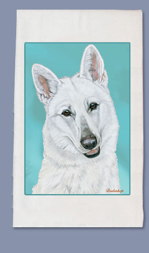 White Shepherd Dish Towel - Pipsqueakproductions