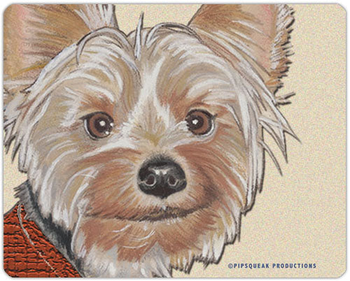 Yorkie Cutting Board Tempered Glass 8" x 11" - Pipsqueakproductions