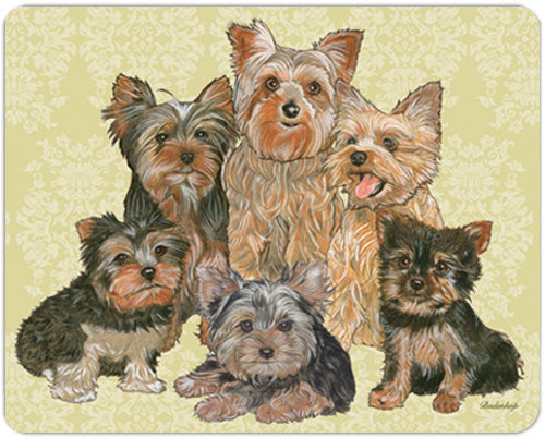 Yorkshire Terrier Yorkie Dog Cutting Board Tempered Glass, Pet Placemat, 11.5 “ x 15.5” - Pipsqueakproductions