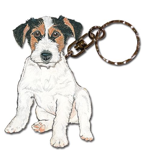 Jack Russell Terrier Wire Haired Keychain Wooden