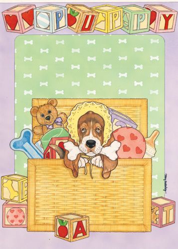 Puppy Announcement Cards Set of 10 cards & 10 envelopes