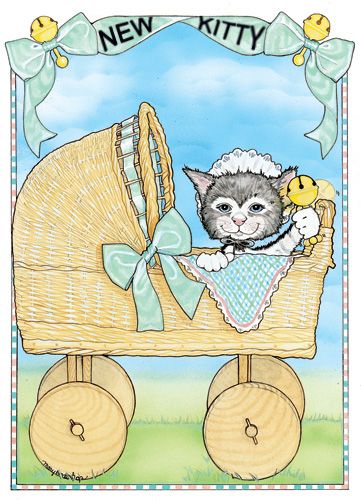 Kitty Announcement Cards Set of 10 cards & 10 envelopes