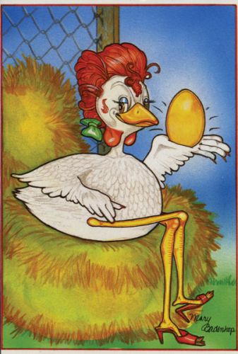 Chicken Golden Egg Birthday Card 5 x 7 with Envelope
