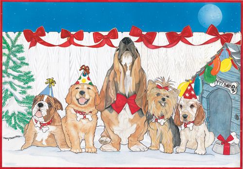 Dog Party Invitation Cards Set of 10 cards and 10 envelopes