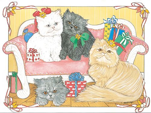 Persian Cat Birthday Card 5 x 7 with Envelope