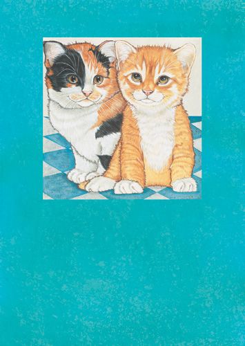 Cat Calico and Tabby Couple Anniversary Card 5 x 7 with envelope