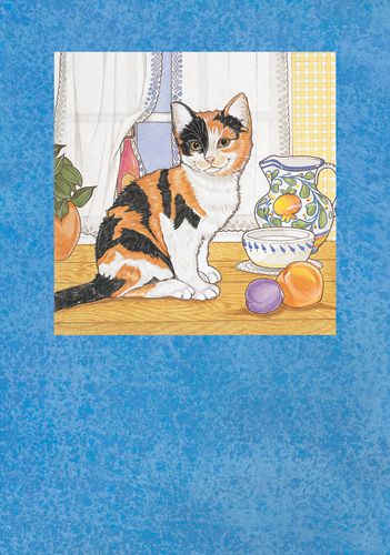 Calico Cat Birthday Card 5 x 7 with Envelope