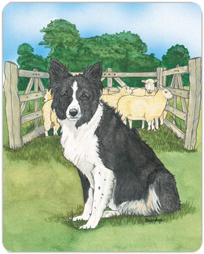 Border Collie Large Cutting Board