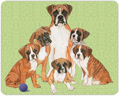 Boxer Dog Tempered Glass Cutting Board 8" x 10"