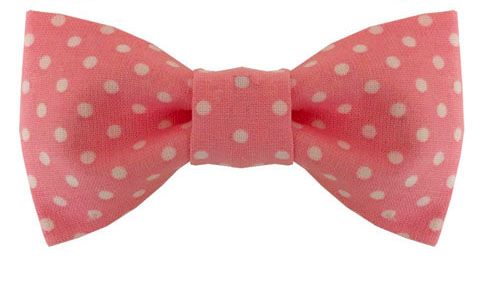 Dog Bow Tie Pretty Pink with White Polka Dot