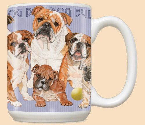 Bulldog Ceramic Coffee Mug Tea Cup 15 oz