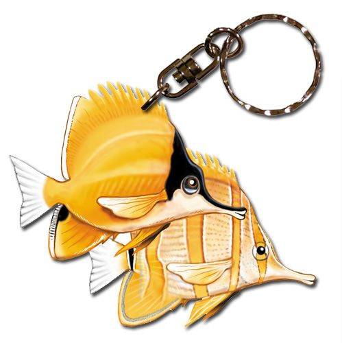 Butterfly Fish Keychain Wooden