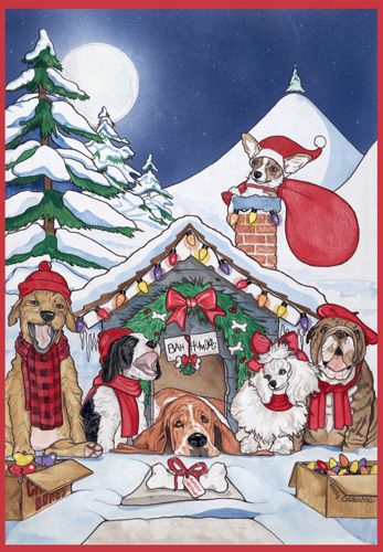 Dog Group Bah Humdog Christmas Cards Set of 10 cards & 10 envelopes