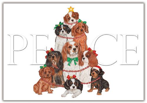 Cavalier King Charles Christmas Cards Set of 10 cards & 10 envelopes