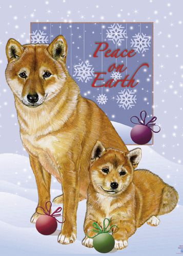 Shiba-Inu Christmas Cards Set of 10 cards & 10 envelopes