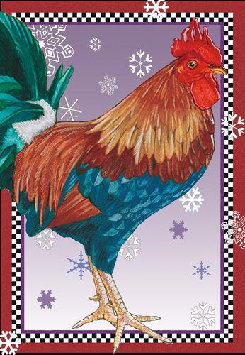 Rooster Christmas Cards Set of 10 cards & 10 envelopes
