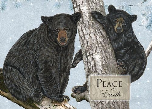 Black Bear Christmas Cards Set of 10 cards & 10 envelopes