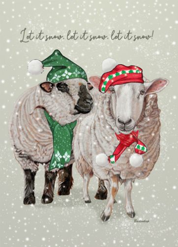 Sheep Cheviot and Hampshire Sheep Christmas Cards Set of 10 cards & 10 envelopes