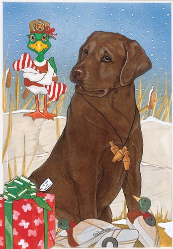 Labrador Retriever Chocolate Lab Christmas Cards Set of 10 cards & 10 envelopes