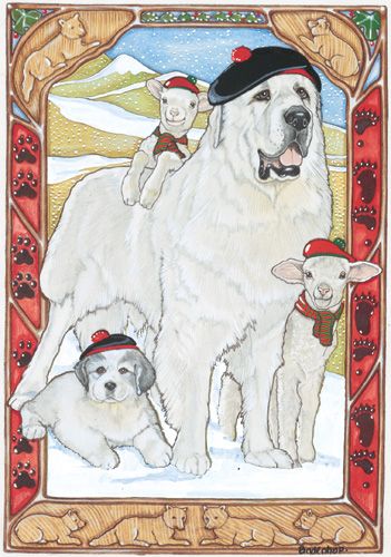 Great Pyrenees Christmas Cards Set of 10 cards & 10 envelopes