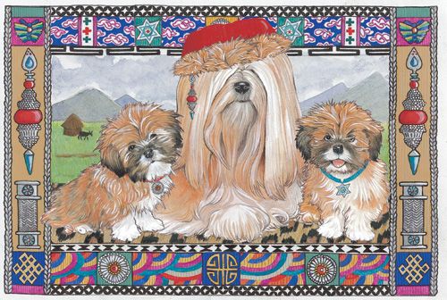 Lhasa Apso Christmas Cards Set of 10 cards & 10 envelopes