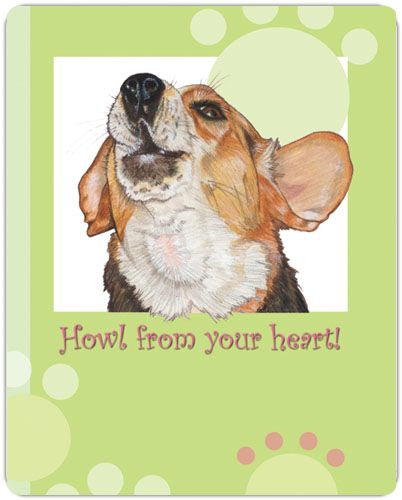Beagle Dog Howl from Your Heart Cutting Board Tempered Glass 8" x 11" 