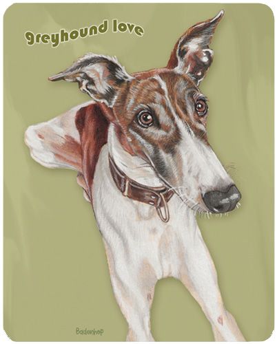 Greyhound Brindle and White Cutting Board Tempered Glass 8" x 11"