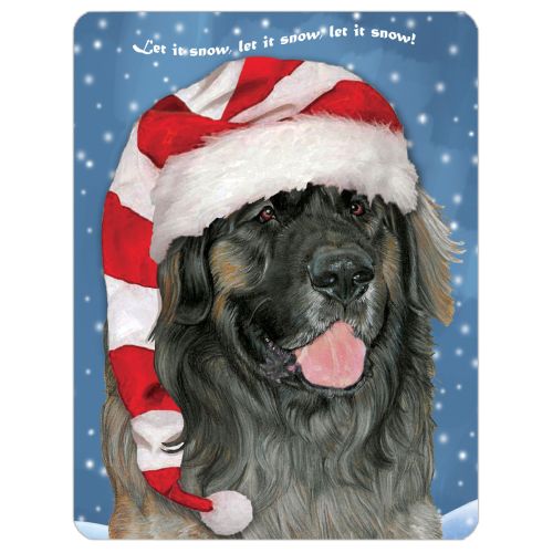 Leonberger Christmas Cutting Board Tempered Glass 11.5" x 15.5"