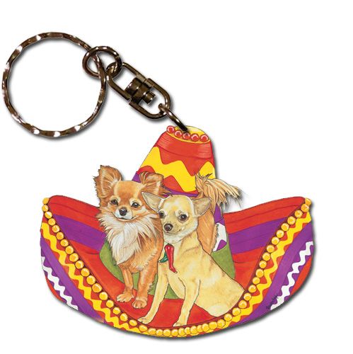 Chihuahua Keychain Wooden